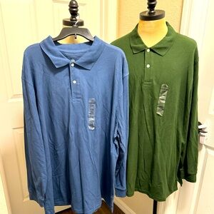 HB long sleeve shirts with stretched cuff, collared 2 button down 3XL set of 2